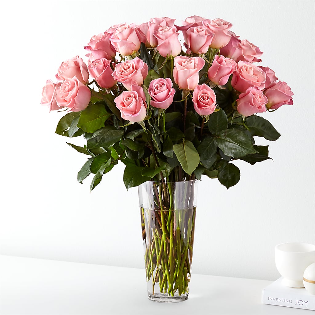 Long Stem Pink Rose Bouquet – Everythings Blooming Florist, San Jose CA