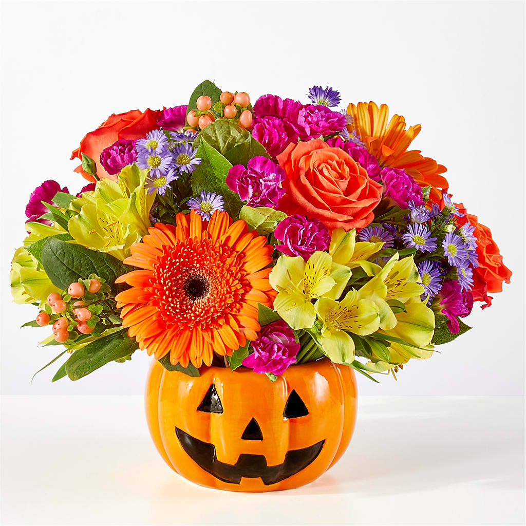 Tricks & Treats Pumpkin – Everythings Blooming Florist, San Jose CA