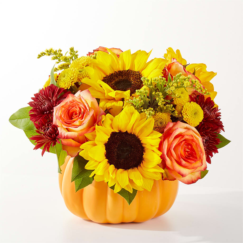 Golden Gourd Pumpkin Bouquet – Everythings Blooming Florist, San Jose CA