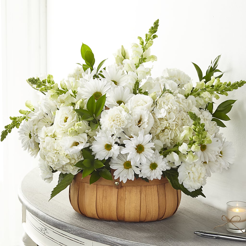 Pure Ivory Basket – Everythings Blooming Florist, San Jose CA