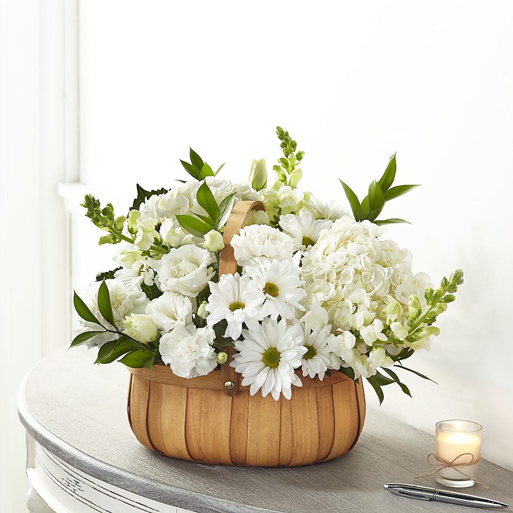 Pure Ivory Basket – Everythings Blooming Florist, San Jose CA