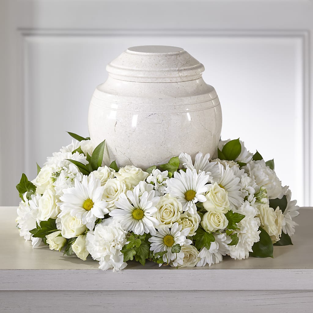 Ivory Gardens Cremation Adornment – Everythings Blooming Florist, San Jose CA