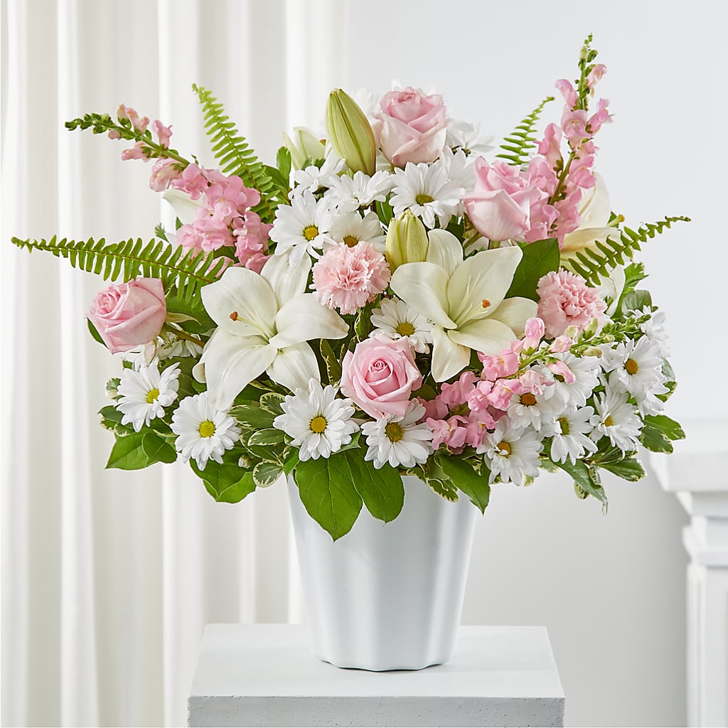 Soft Touch Tabletop Basket – Everythings Blooming Florist, San Jose CA