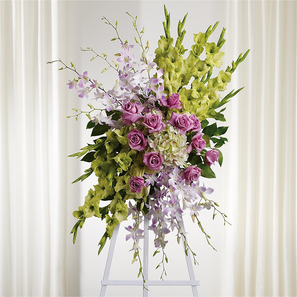 Lasting Legacy Standing Spray – Everythings Blooming Florist, San Jose CA
