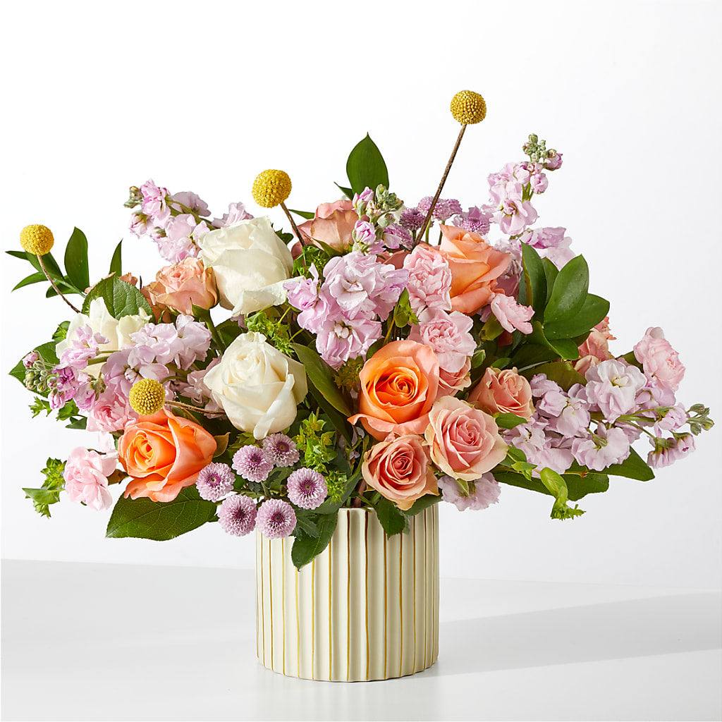 French Market Bouquet with Ivory Vase – Everythings Blooming Florist, San Jose CA