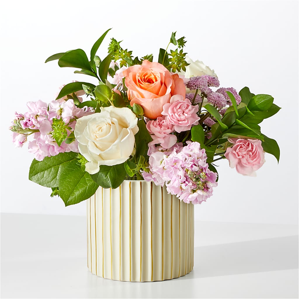 French Market Bouquet with Ivory Vase – Everythings Blooming Florist, San Jose CA