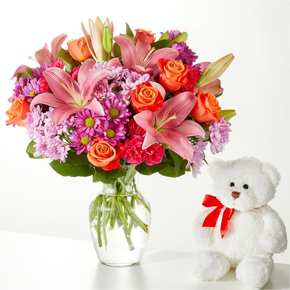 One and Only Bouquet and Bear Bundle –  Everythings Blooming Florist, San Jose CA