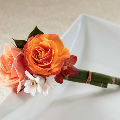 Sunset Dream Boutonniere –  Everythings Blooming Florist, San Jose CA